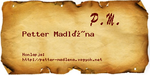 Petter Madléna névjegykártya